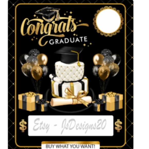 2 Graduation Black & gold Money Holder Bundle - Picture 3 of 5